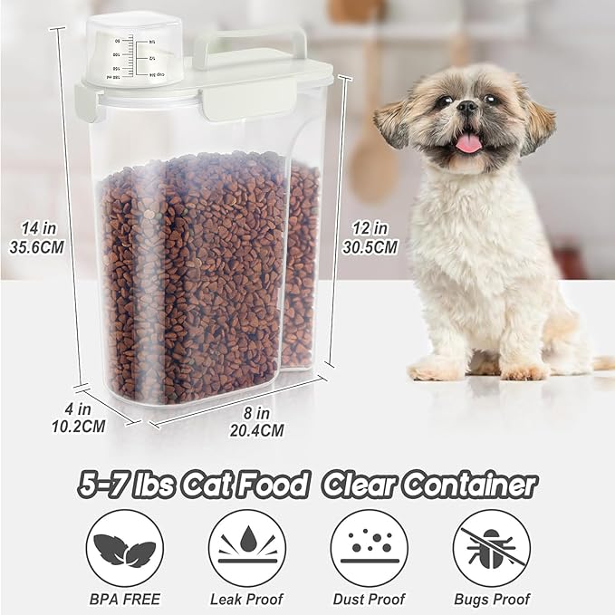 LEAWALK 5Lbs Airtight Cat Dog Food Storage Container - Image 2