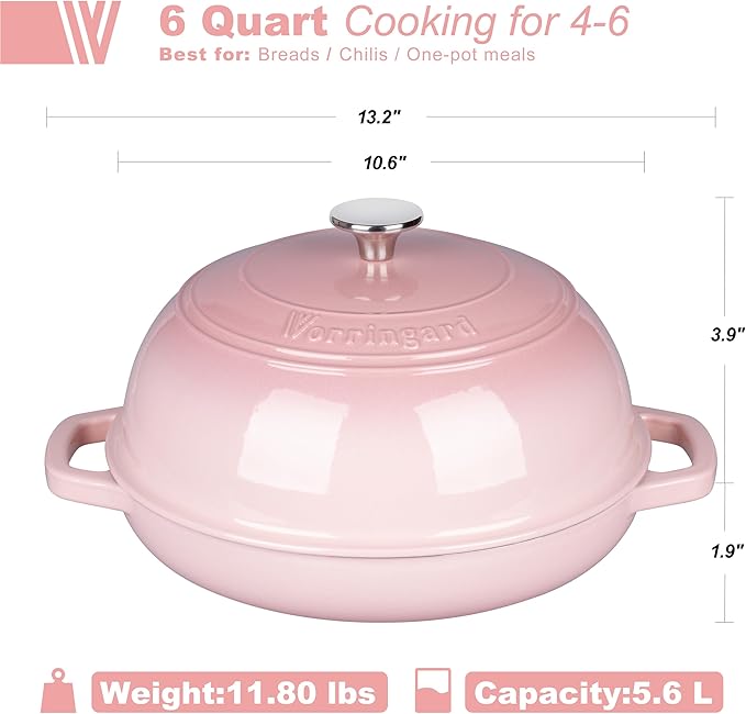 VORRINGARD Enameled Cast Iron Dutch Oven Pot - Image 2