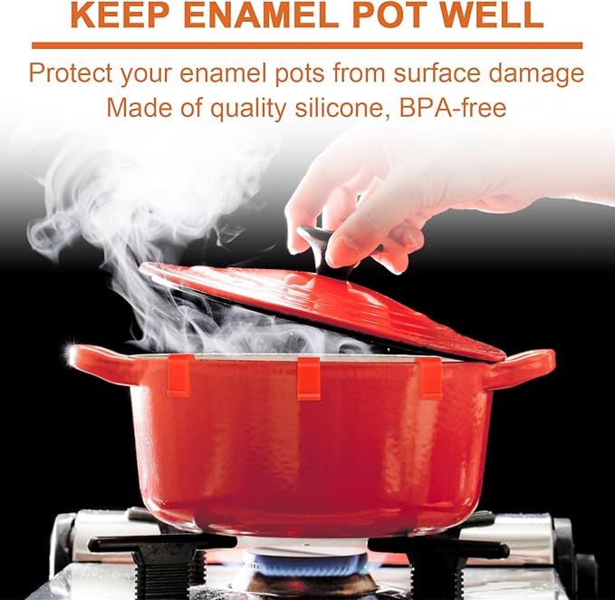 12pcs Dutch Oven Lid Protector Clips, Silicone Cookware Pan Protector Clips Pot - Image 3