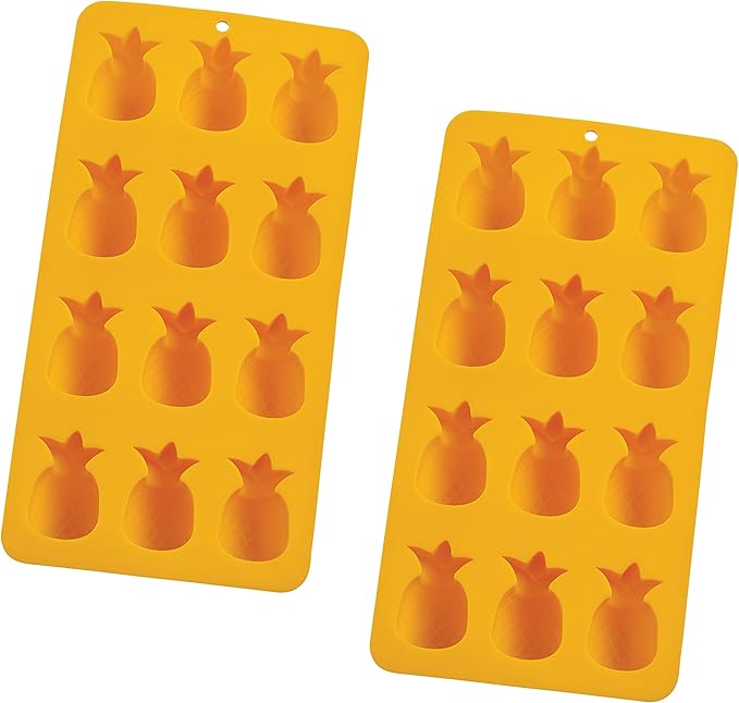 HIC Kitchen Silicone Pineapples Ice Cube Trays, Each Tray Makes 12 Pineapples by HIC
