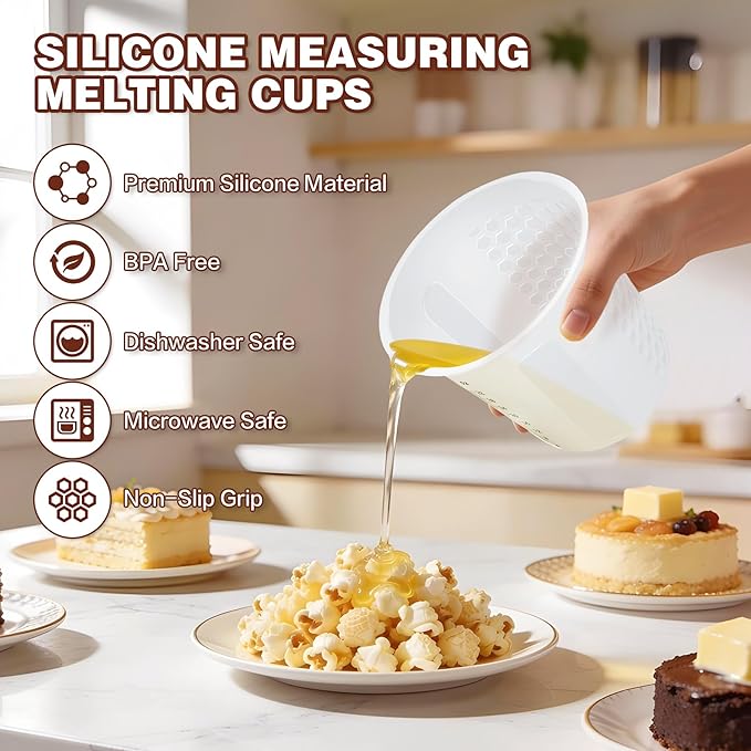 Silicone Measuring Cups 4-Pack Set, Reusable Silicone Cup - Image 5