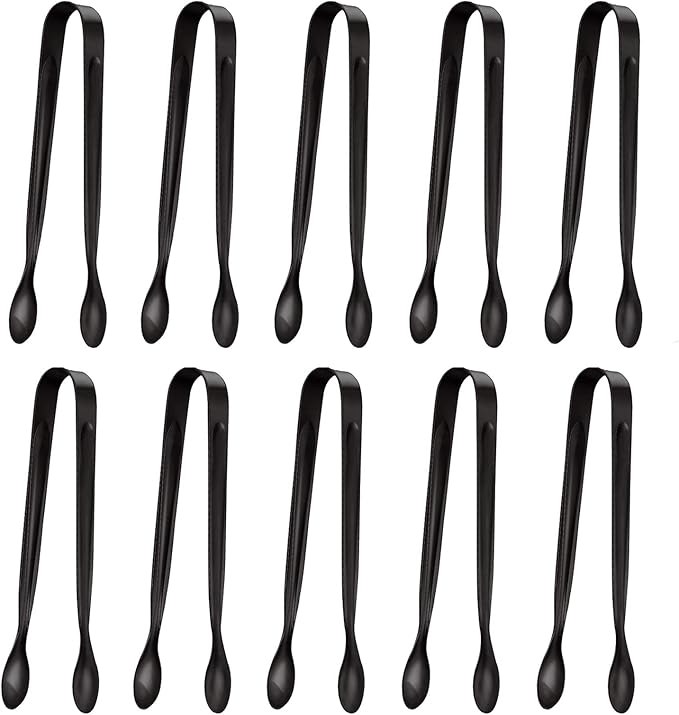 10 Pack Small Ice Tongs Sugar Tongs, Stainless Steel Mini Serving Appetizers by TOUGS
