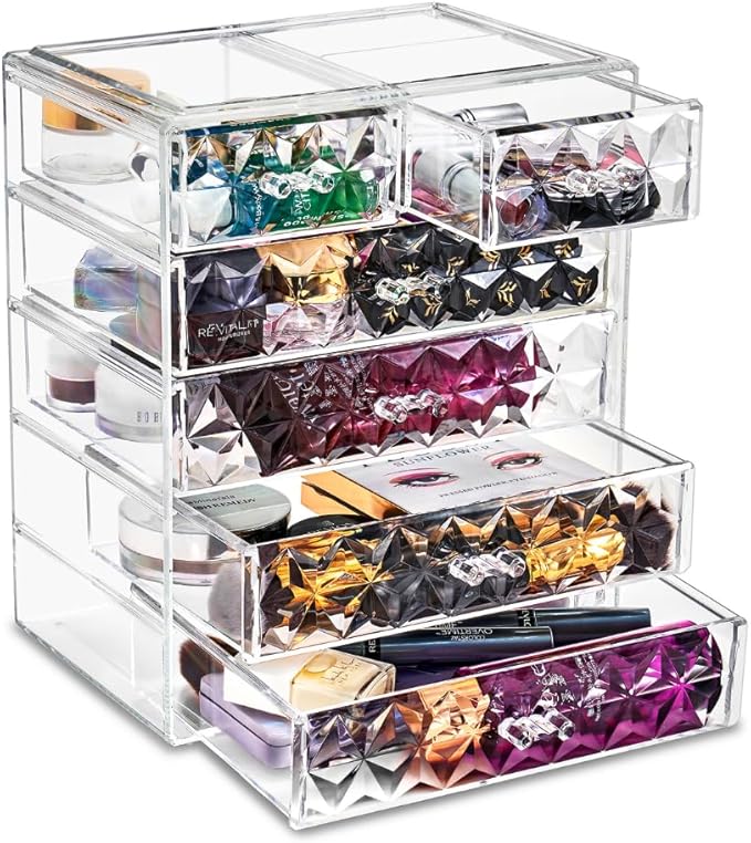 Sorbus Acrylic Makeup Organizer Set, 6-Drawer Vanity & Countertop Cosmetic - Image 8