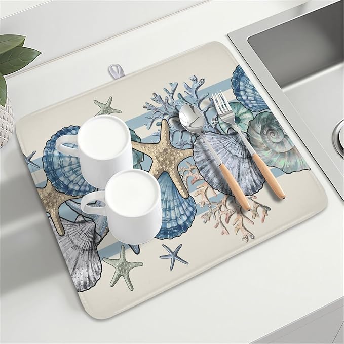 Nautical Coastal Dish Drying Mat - Image 7