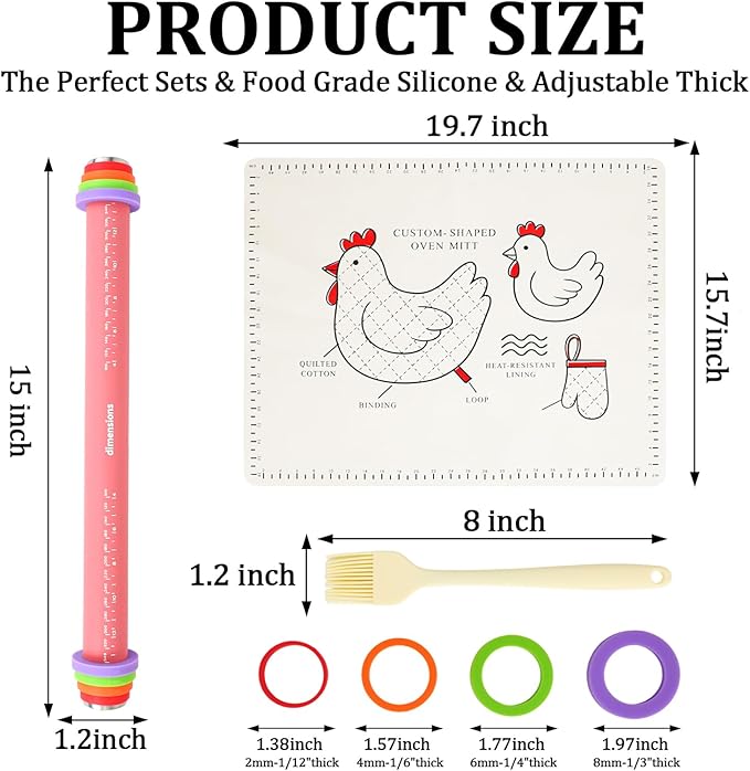 3Pcs Adjustable Rolling Pin Sets - Image 2