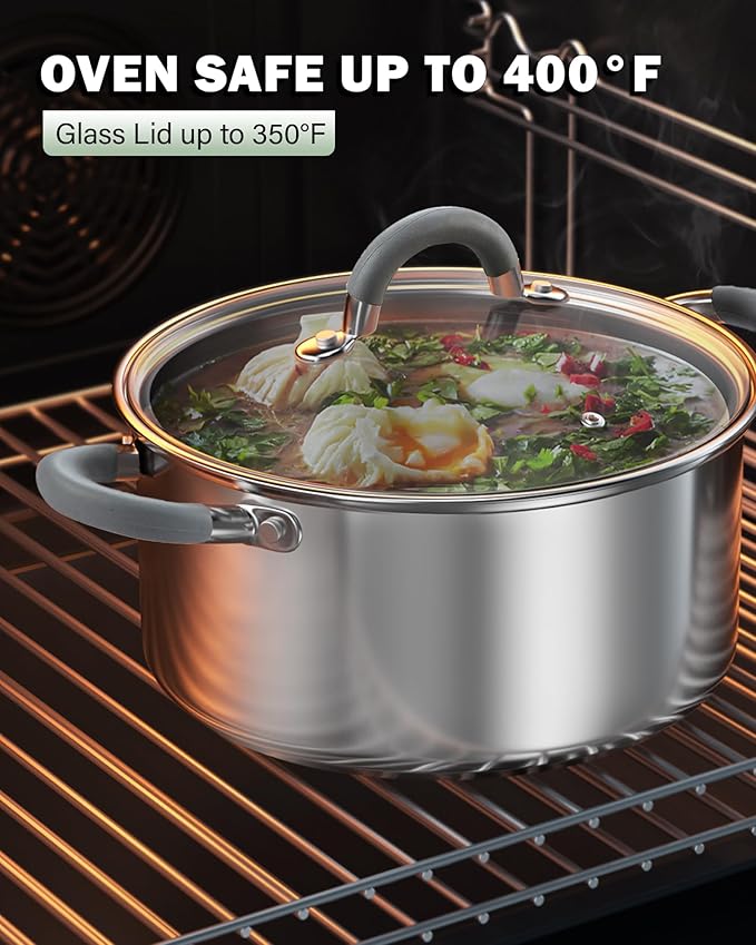 Cook N Home 3-Quart Stainless Steel Pot, Small Stock Pot - Image 9