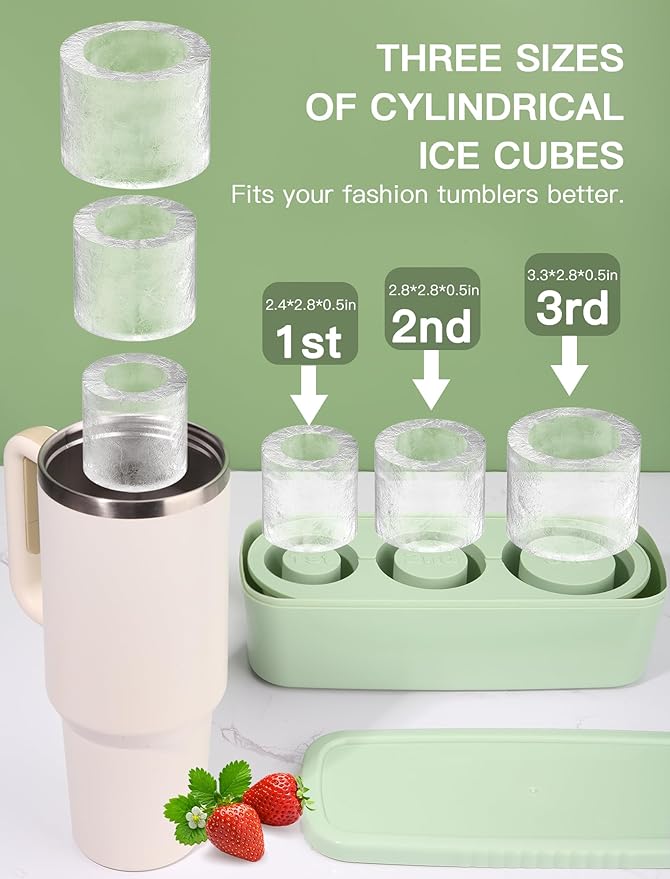 Ice Cube Tray for Tumbler Cup 30Oz-40Oz, Easy Fill and Release Ice Maker for - Image 2