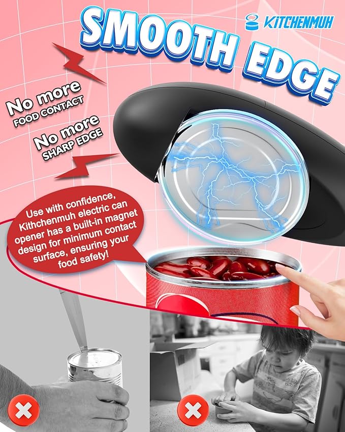 One Touch Electric Can Opener Fits Almost All Can Sizes - Image 6