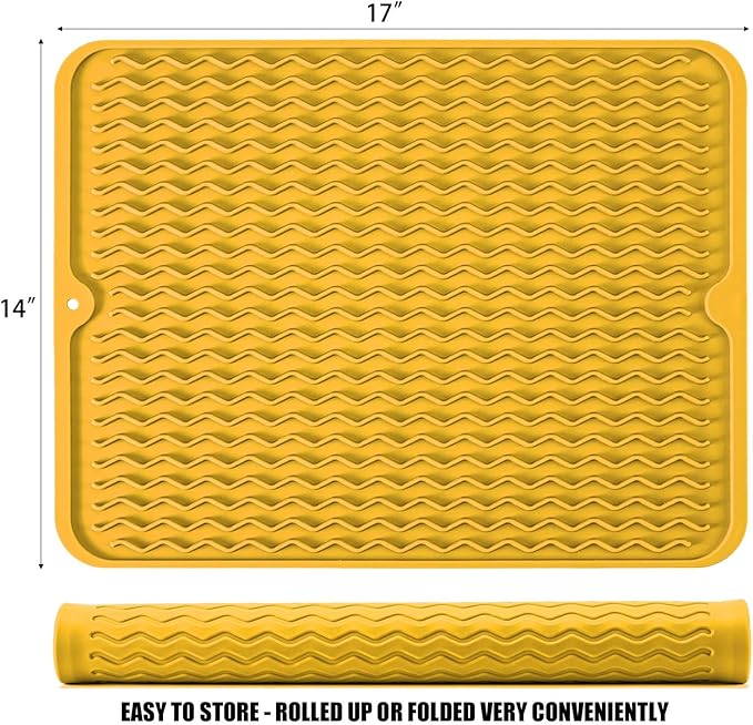Large 17" x 14" Silicone Dish Drying Mat - Image 2