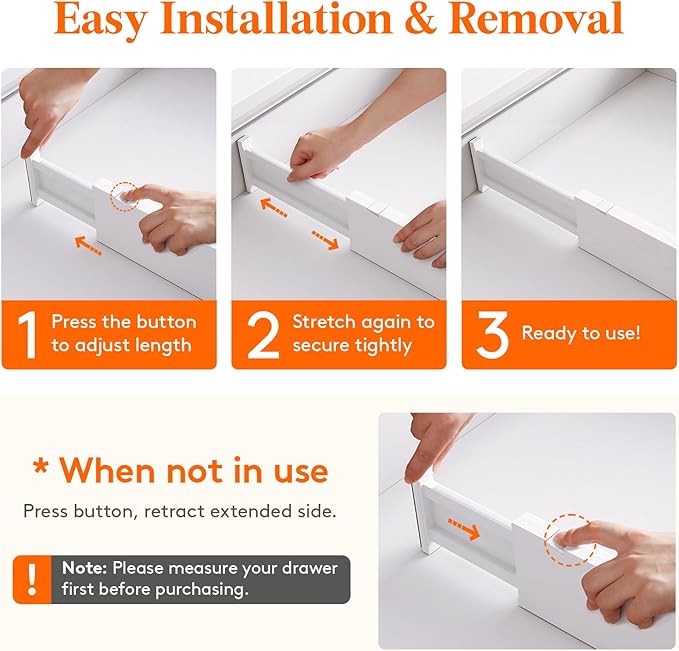 Lifewit 12 Pack 4" High Drawer Dividers 28-43.5cm/11-17" Adjustable Drawer - Image 5
