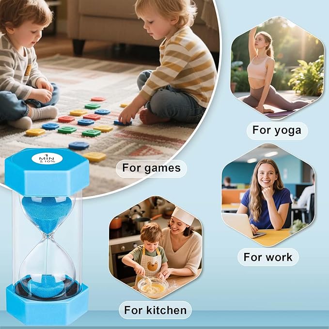 2 Minute Sand Timer, Unbreakable Hexagon Hourglass, Plastic Sand Watch Reloj De - Image 6