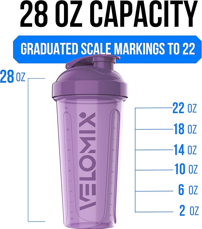 VELOMIX -2 Pack- 28 oz Protein Shaker Bottles - Image 4