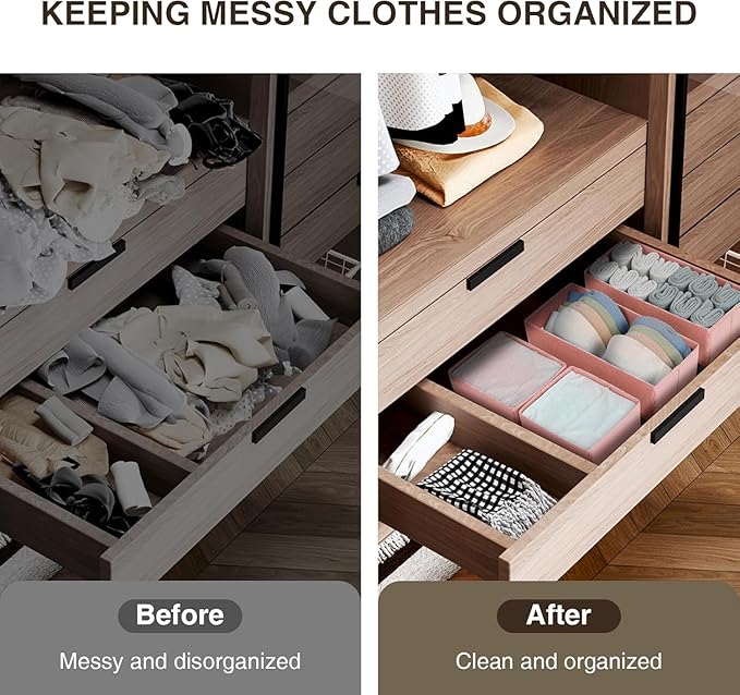 DIMJ Drawer Organizer for Clothing, 15 Pack Fabric Drawer Organizer Bins - Image 7