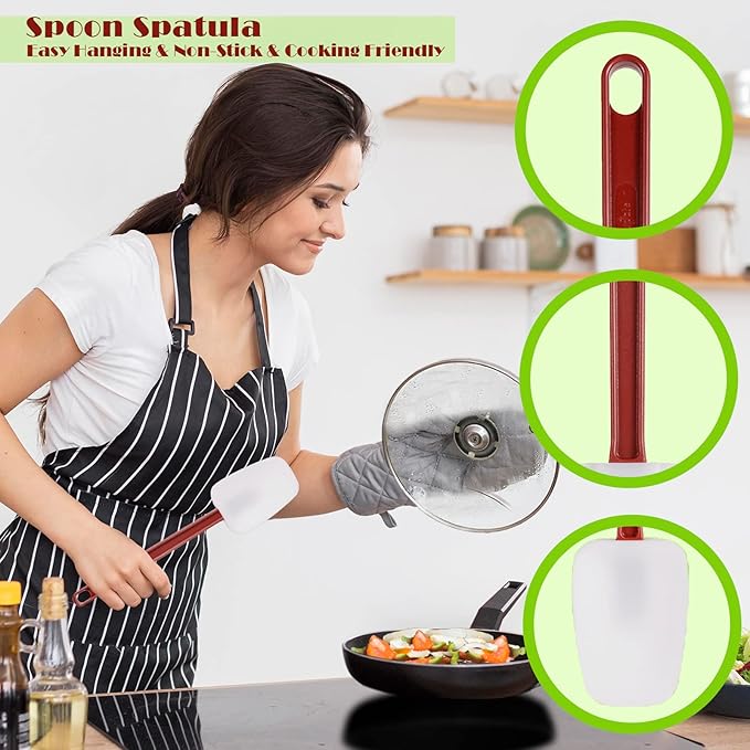 Silicone Rubber Spoonulas Pack of 3, Commercial Silicone Spoonulas, Commercial - Image 3