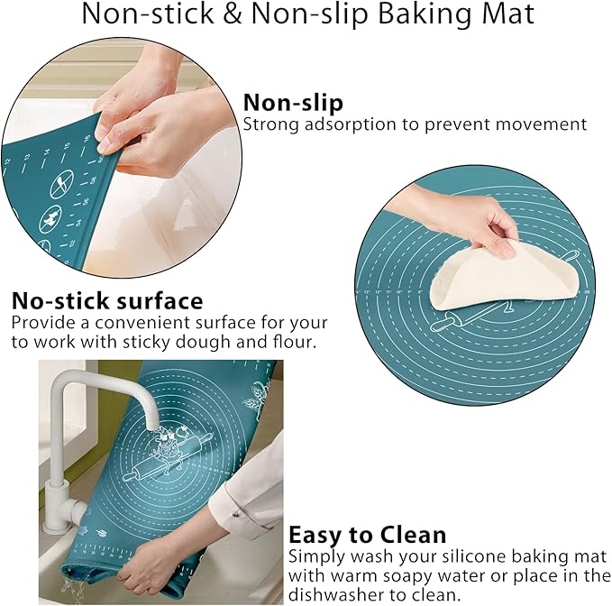 Silicone Pastry Mat 28" x 20" Extra Thick Non Stick Baking Mat - Image 4