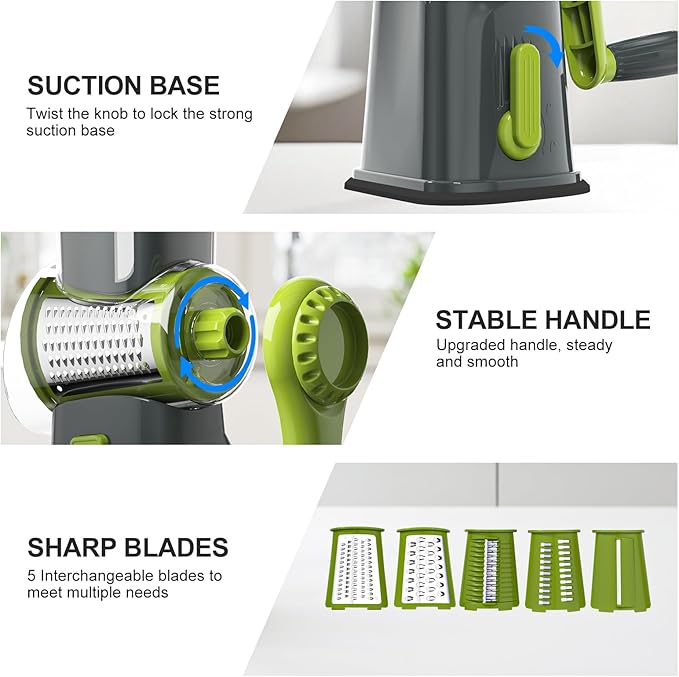 Ourokhome Rotary Cheese Grater Cheese Shredder - Image 4