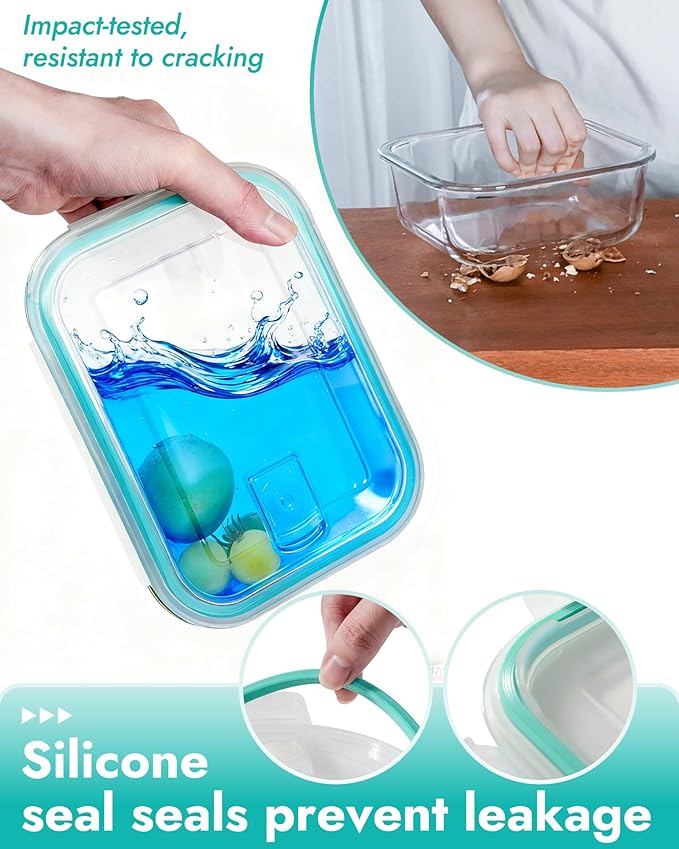 6-Pack Borosilicate Glass Food Storage Containers Set - Image 2