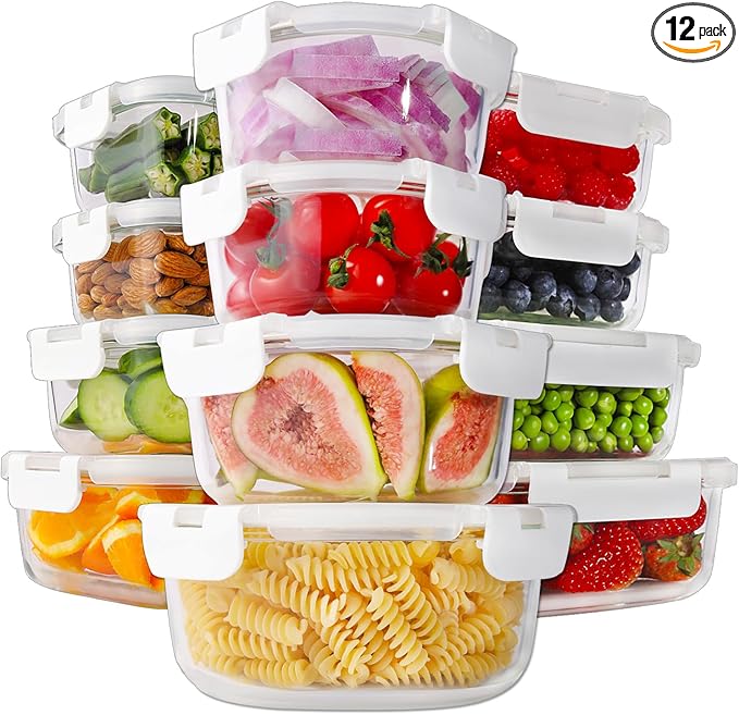HOMBERKING 24pc Glass Food Storage Containers by HOMBERKING