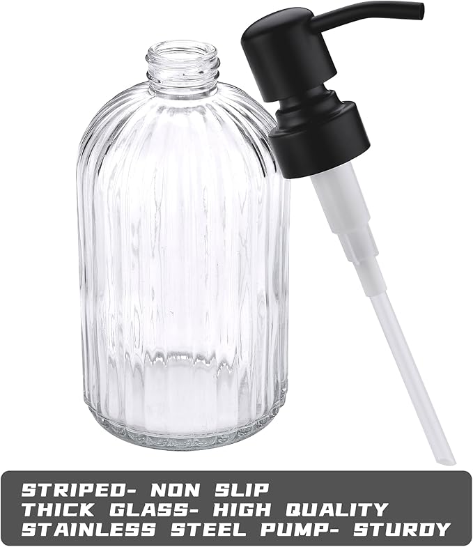 16Oz Bathroom Glass Soap Dispenser - Image 5