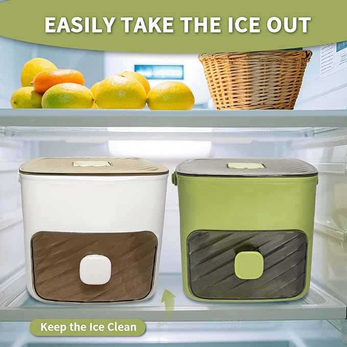 Ice Cube Tray for freezer with 2 Trays and Ice Storage Bin Tweezers, 48 Grid - Image 6