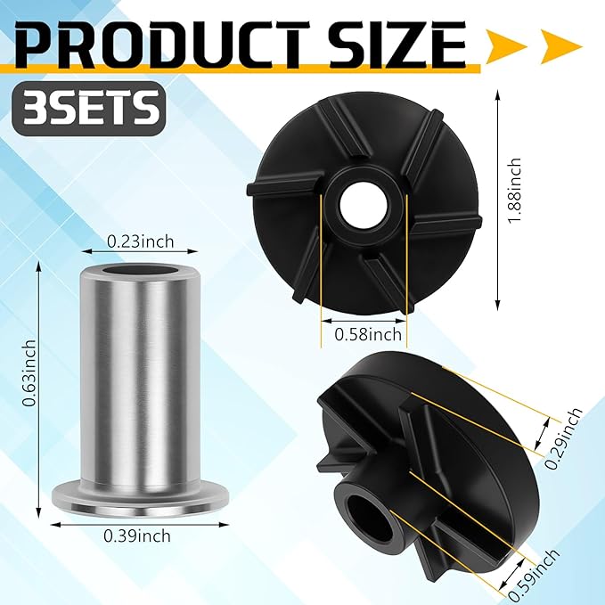 Honoson 3 Set 3587 Standard Magnetic Impeller & 3220 Bearing Sleeve Combo Pack - Image 2