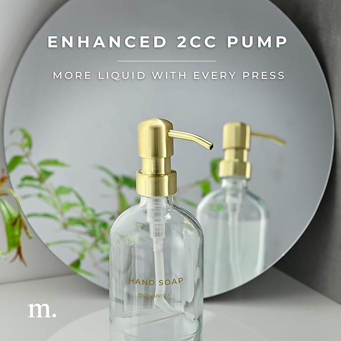 MaisoNovo Soap Dispenser 2-Piece Set | 16.9oz Clear Bottles - Image 5