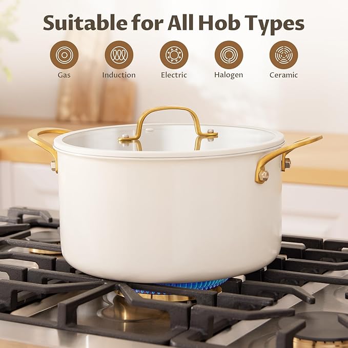 BEZIA 10 Quart Stainless Steel Stock Pot, Large Soup Pot, Casserole - Image 6