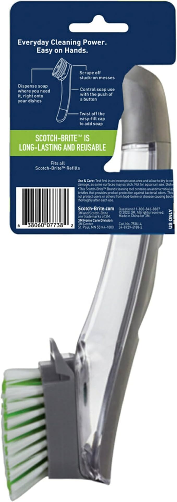 Scotch-Brite Odor Resist Soap Control Dishwand Brush, Non-Scratch Cleaning Brush - Image 9