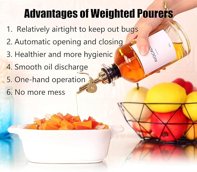 Pafusen 2 Pack Auto Flip Olive Oil Dispenser, Liquor Pour Spout, Oil Dispenser - Image 2
