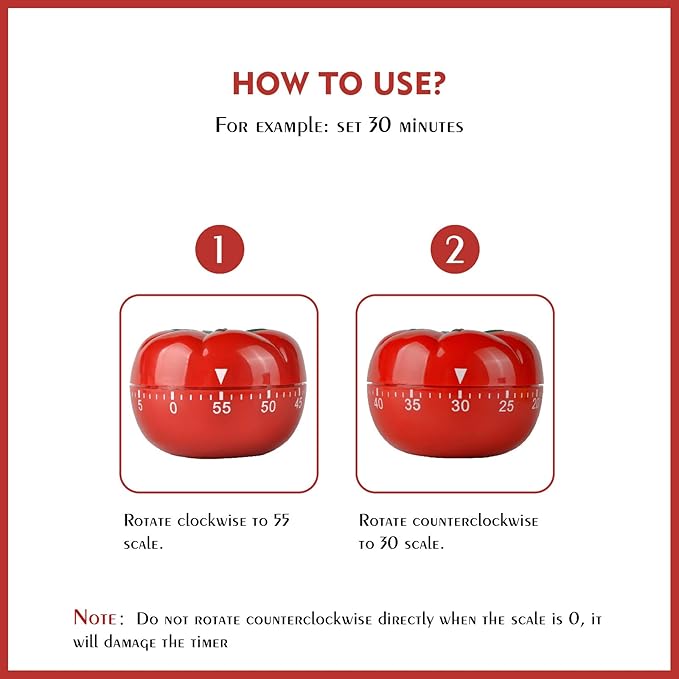 Jayron JR-WG017 Kitchen Cooking Timer Tomato Cartoon Mechanical Countdown Hour - Image 2