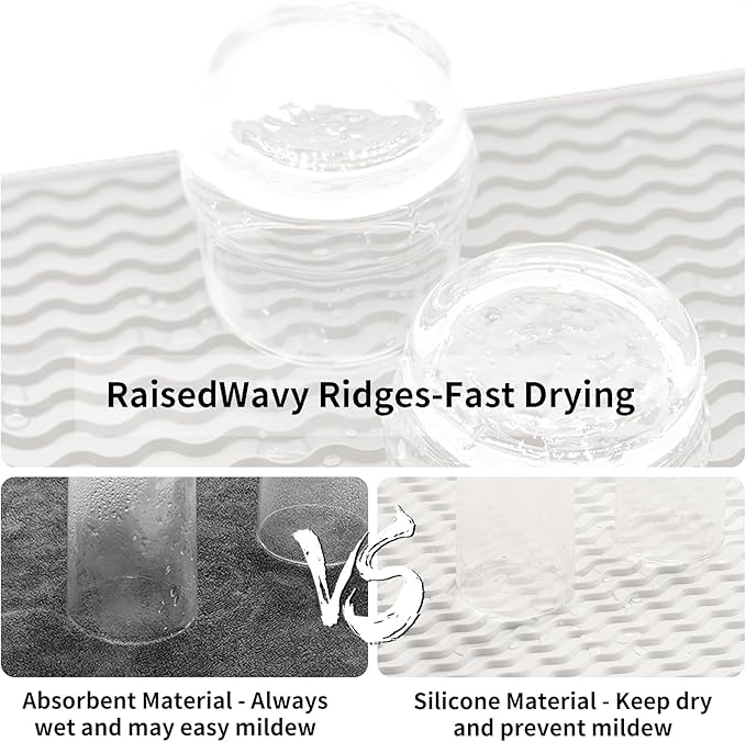 ZLR Silicone Dish Drying Mat 12" x 12" Square - Image 2