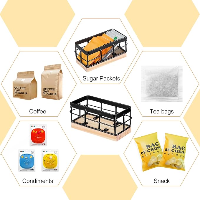 Blulu Sugar Packet Basket Iron Sugar Organizer - Image 4