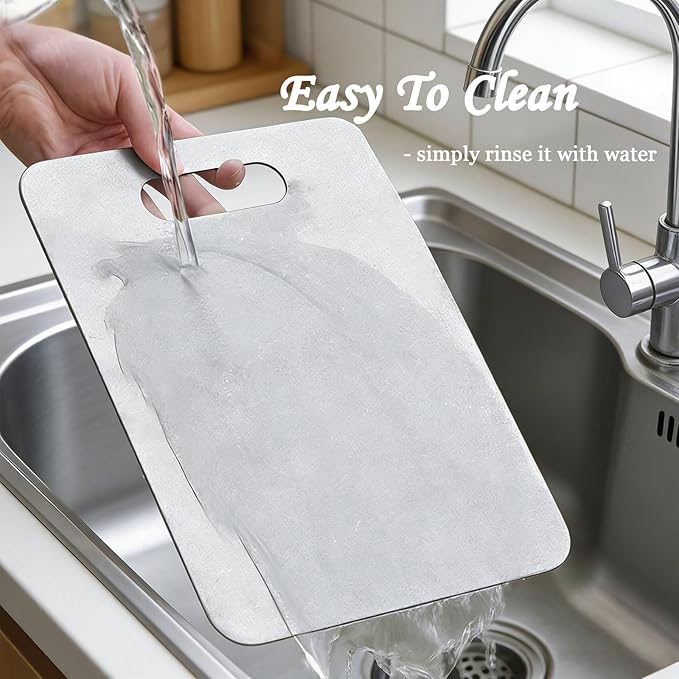 100% Pure Titanium Cutting Board Set of 2, Double-Sided Titanium Cutting Boards - Image 4