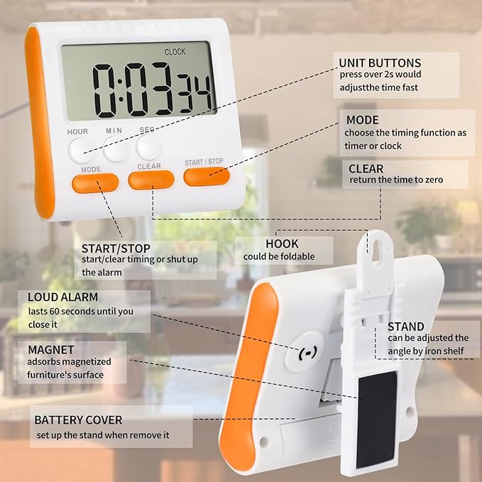 Mudder 12 Pack Digital Kitchen Timer - Image 5