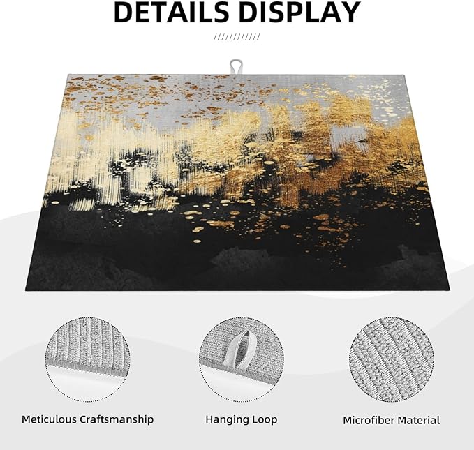 Black Gold Art Splash Dish Drying Mat - Image 5