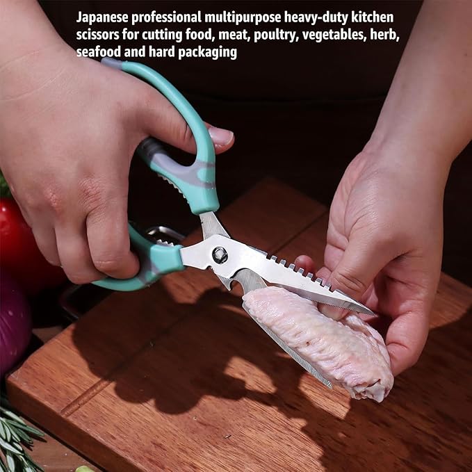 BoFuYuan Kitchen Scissors, 9-Inch Heavy Duty Multipurpose Food Cutting Shears - Image 3