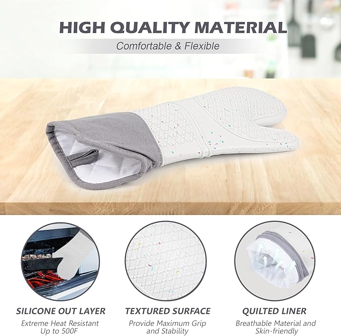 Extra Long Silicone Oven Mitts - Image 6