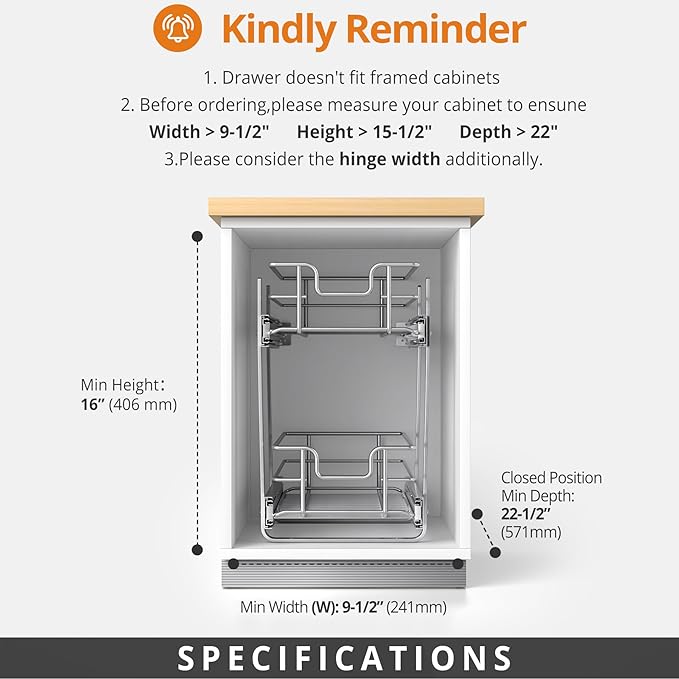 ZOINLIY Pull Out Cabinet Organizer, Versatile Slide Out Kitchen Organizers and - Image 5