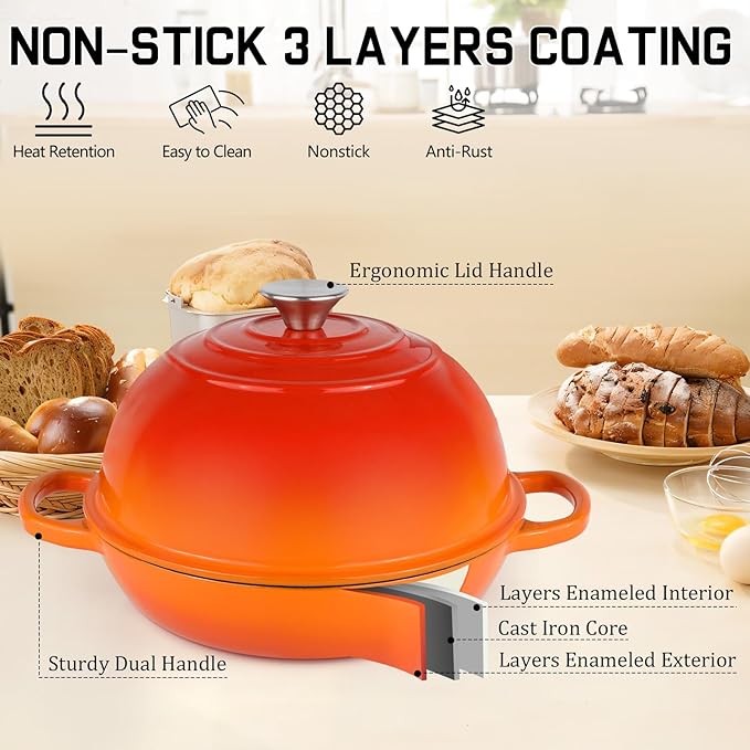 Enameled Cast Iron Bread Oven, Dutch Oven Pot - Image 4