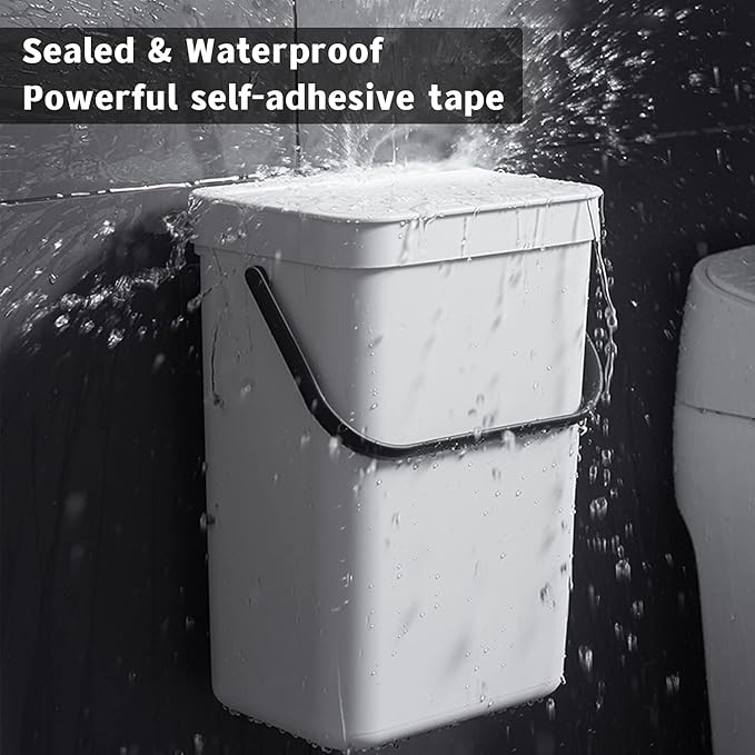 stonespace Hanging Trash Can, 3.2 Gallon/12L Small Waste Bin - Image 5