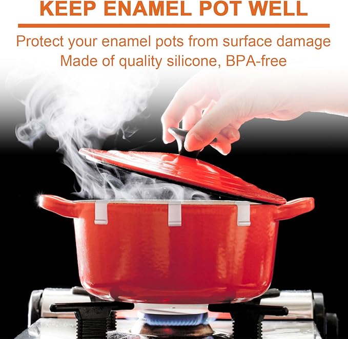 12pcs Dutch Oven Lid Protector Clips, Silicone Cookware Protector, Plastic Pan - Image 3