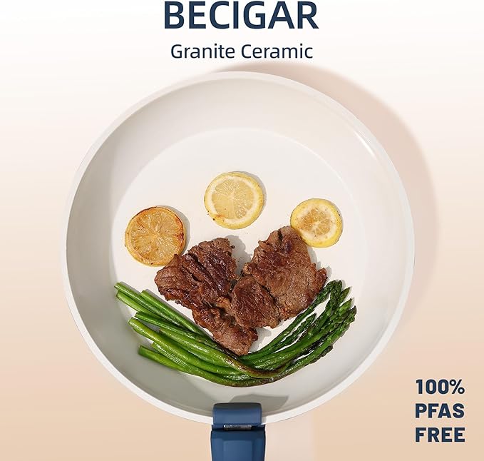 BECIGAR 23pcs Ceramic Pots and Pans Set, Nonstick Detachable Handle Cookware - Image 7