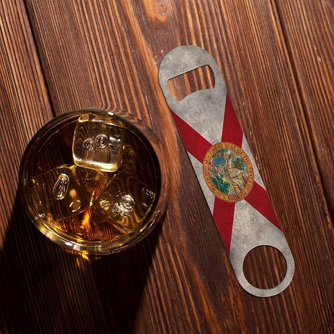 Florida State Flag Stainless Steel Bottle Opener Dirty Florida 3D Waving Flag - Image 7
