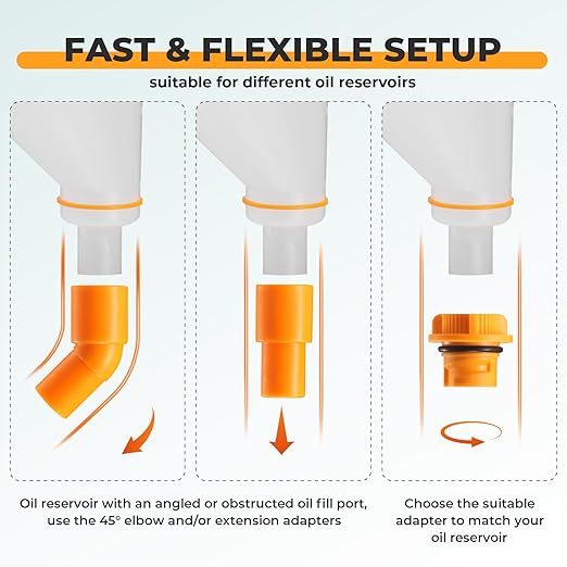 FOUR UNCLES 1.5L Oil Funnel Kit, Universal No-Spill Engine Oil Funnel - Image 4