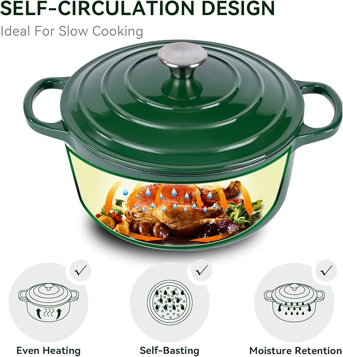 Miereirl 6 Quart Enameled Dutch Oven Pot - Image 4