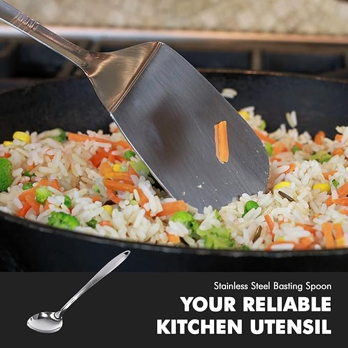 Chef Craft 10230 1-Piece Stainless Steel Solid Spoon - Image 3