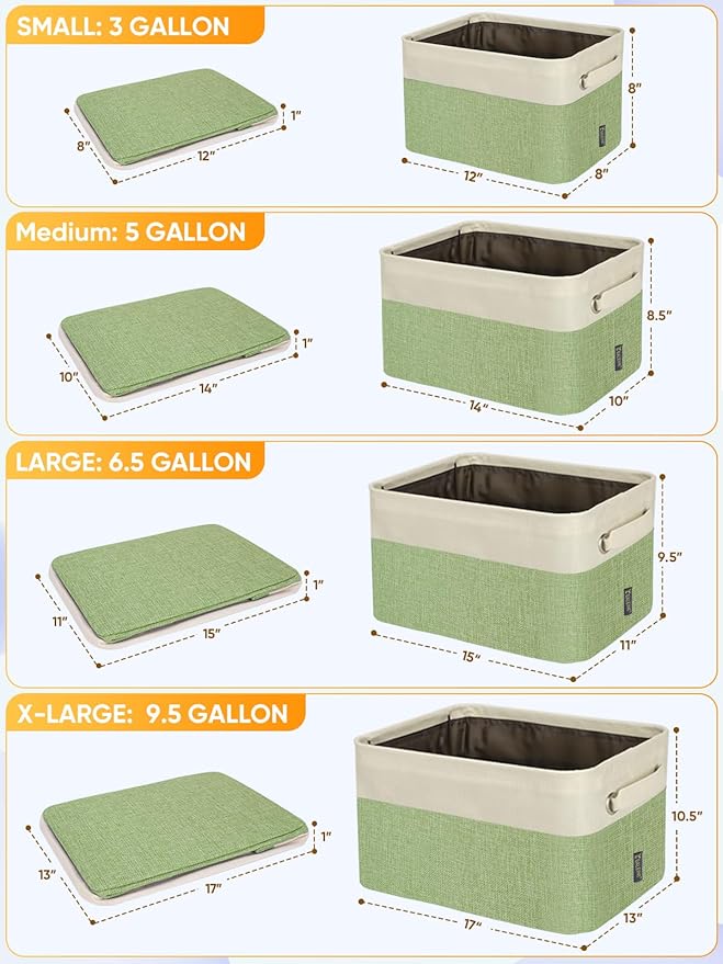 BALEINE 3 Pack Fabric Closet Storage Bins - Image 2