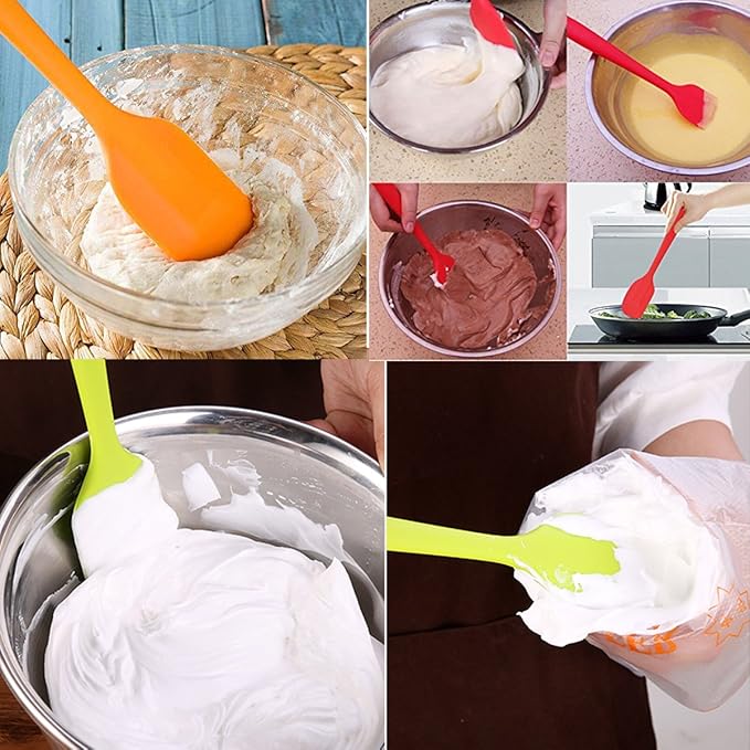 Silicone Spatulas, 8.5 inch Small Rubber Spatula Seamless One Piece Design Heat - Image 2