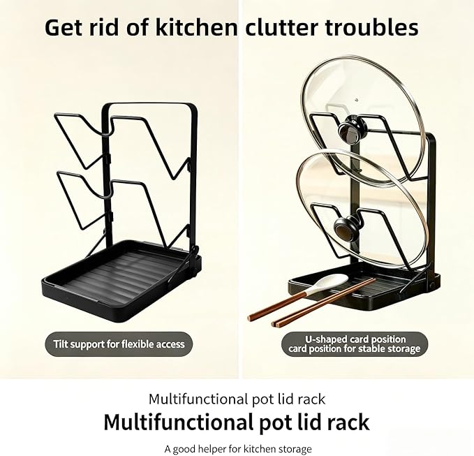 Pot Lids Organizer Rack for Cabinet and Countertop, 304 Stainless Steel Kitchen - Image 6