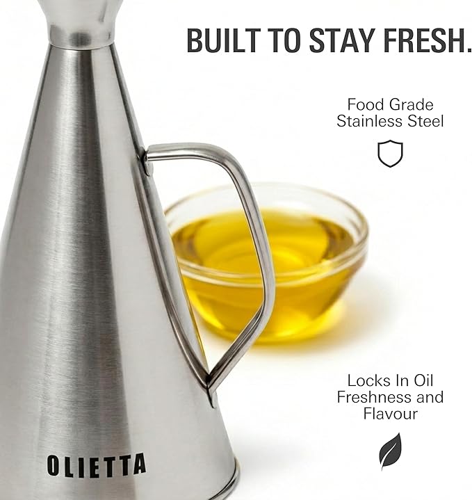 Olietta Olive Oil Dispenser Bottle Gold Stainless Steel Non Drip Leak Proof No - Image 4